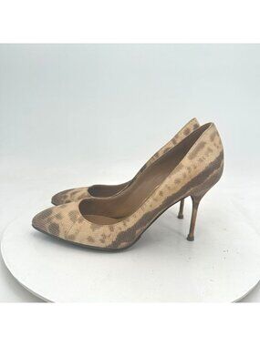 Sergio Rossi Women Size 6 EU 36 Brown Python Leather Stiletto Pump High Heels